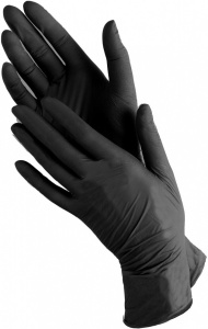 Перчатки нитриловые р-р XS BENOVY, черные, 50 пар