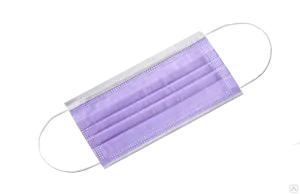 Маска одноразовая 3-х слойная Фиолетовая 50 шт
