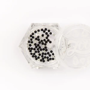 1109 Стразы стеклянные прозрачные Jet Black SS4 (1,5 мм), 100 шт