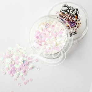 1289 Камифубуки 2 мм перламутровые белые с розовым, 1 гр