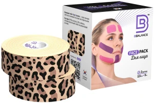 Тейп для лица BB Face Tape 2,5 см*5 м хлопок леопард, 2 рулона