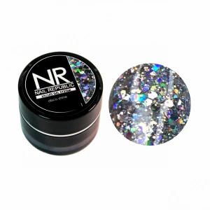 NR Гель-краска DISCO SHINE №1 с крупными шестигранниками, 7 гр
