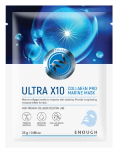 ENOUGH Маска тканевая с коллагеном Ultra X10 Mask Collagen Pro Marine Mask, 25 г