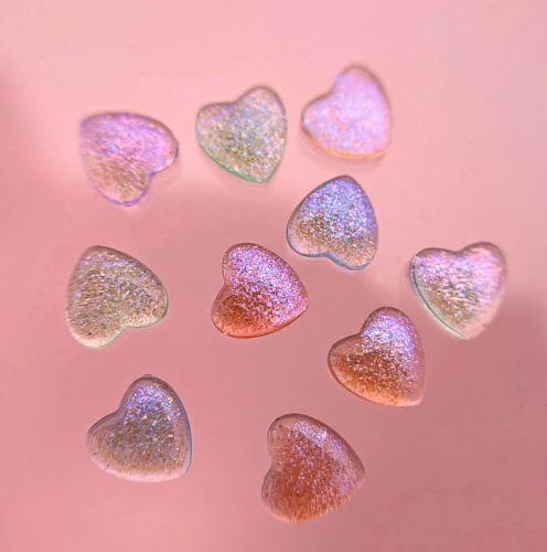 1753 Фигурки объемные "Сердечки", 10 шт 