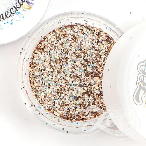 1245 Глиттер голографический "Магия блеска" золото, 2 гр