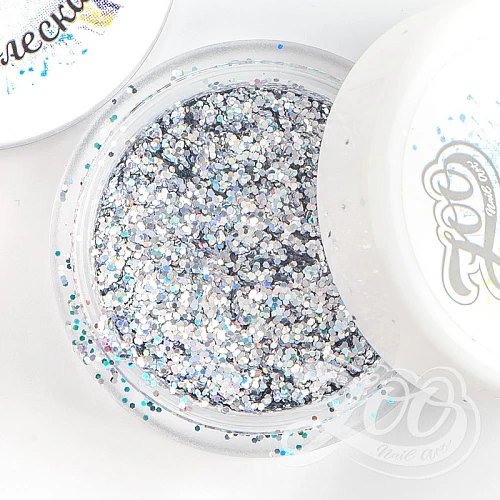 1244 Глиттер голографический "Магия блеска" серебро, 2 гр