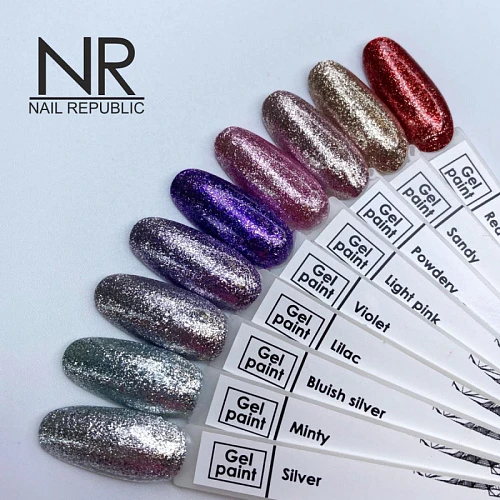 NR Гель-краска мерцающая №6, Bluish Silver, 7 гр