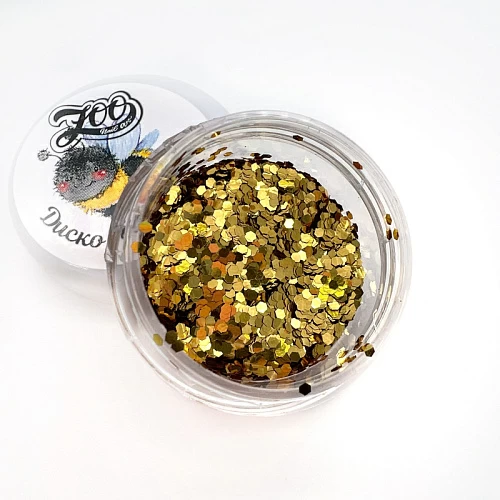 1719 Шестигранники микс "Диско соты", 2 гр золото