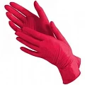 Перчатки нитриловые р-р M BENOVY, красные, 50 пар