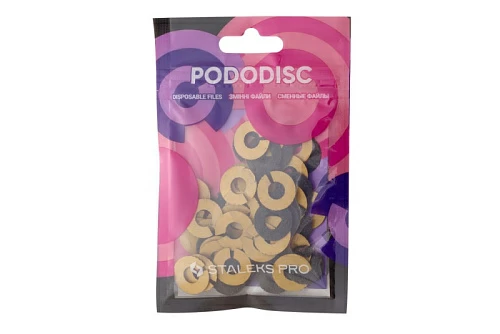 STALEKS Сменные файлы-кольцо для педикюрного диска Pododisc M 100 грит, 50 шт
