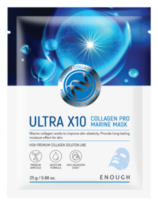ENOUGH Маска тканевая с коллагеном Ultra X10 Mask Collagen Pro Marine Mask, 25 г