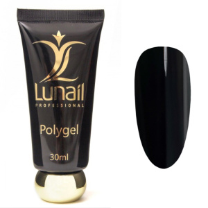 Polygel Lunail - черный Black, 30 мл