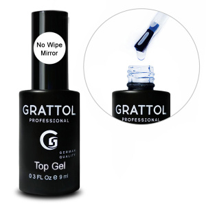 Grattol No Wipe Top Gel Топ без липкого слоя, 9 мл