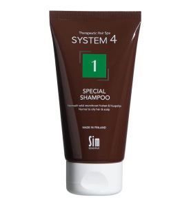 System 4 Терапевтический шампунь №1 для нормальной и жирной кожи головы, 75 мл