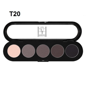 MAKE-UP ATELIER Тени прессованные палитра 5 цв Т20 тона серого цветного Palette Eyeshadows, 10 гр