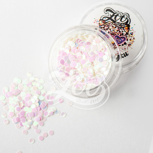 1289 Камифубуки 2 мм перламутровые белые с розовым, 1 гр