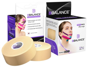 Тейп для лица BB Face Tape 2,5 см*5 м хлопок бежевый , 2 рулона