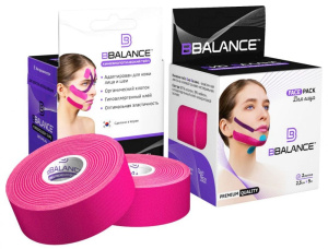 Тейп для лица BB Face Tape 2,5 см*5 м хлопок розовый, 2 рулона