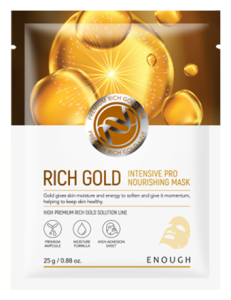 ENOUGH Маска тканевая с золотом Rich Gold Intensive Pro Nourishing Mask, 25 г