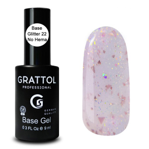 Grattol Rubber Base Glitter 22, 9 мл