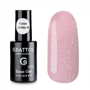 Grattol Rubber Base Glitter 8