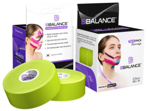 Тейп для лица BB Face Tape 2,5 см*5 м хлопок лайм, 2 рулона