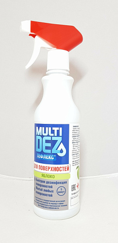 МультиДез-Тефлекс для дезинфекции и мытья поверхностей ЯБЛОКО (триггер), 1000 мл
