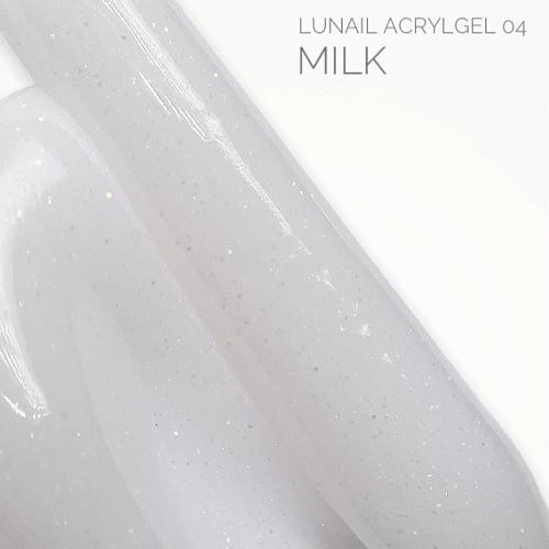 Acrygel Lunail - &quot;Milk&quot; молочный с шиммером &quot;04&quot;, 30 мл