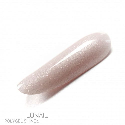 Polygel Lunail - камуфлирующий молочно-розовый SHINE 1, 30 мл