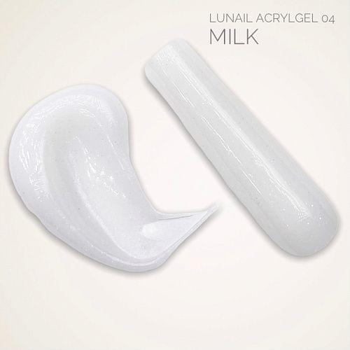 Acrygel Lunail - &quot;Milk&quot; молочный с шиммером &quot;04&quot;, 30 мл