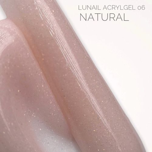 Acrygel Lunail - &quot;Natural&quot; светло-бежевый с шиммером &quot;06&quot;, 30 мл