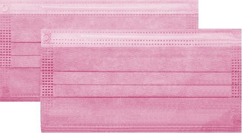 Маска 3-х слойная (фильтр - мелтблаун), розовая, 50 шт