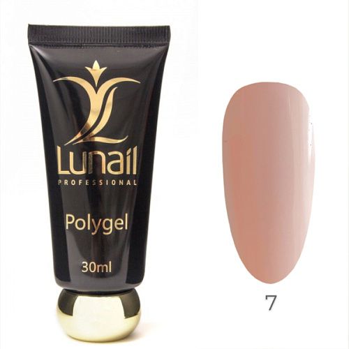 Polygel Lunail - камуфлирующий бежево-персиковый COVER 7, 30 мл