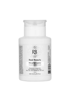 Мицеллярная вода для снятия макияжа "Real Beauty" с помпой для ватных дисков, 200 мл