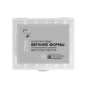 OneNail&Grape Верхние формы Т-образные Форма-миндаль (12 размеров), 100 шт.