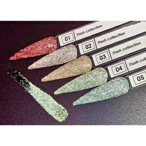 NR Гель-лак светоотражающий Flash 01, красный, 10 мл