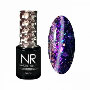 Гель-лак NR GALAXY №4 с хлопьями, Purple, 10 мл