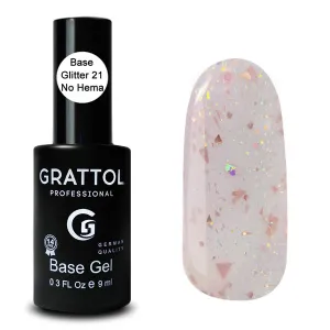 Grattol Rubber Base Glitter 21, 9 мл