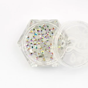1090 Стразы стеклянные прозрачные AB голография SS8 (2,5 мм), 100 шт