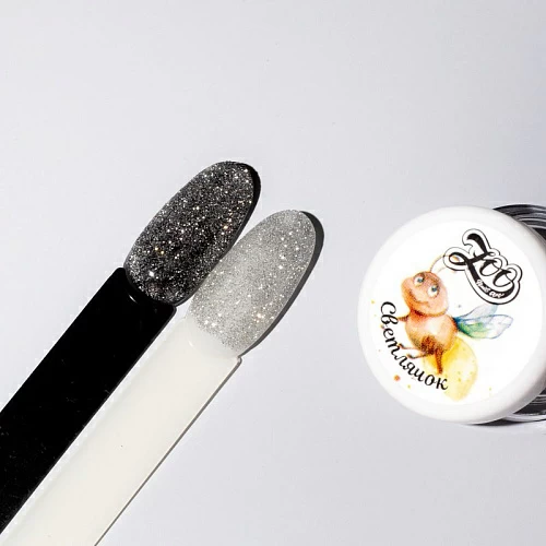 1601 Светоотражающий глиттер "Светлячок", 1 гр светлое серебро