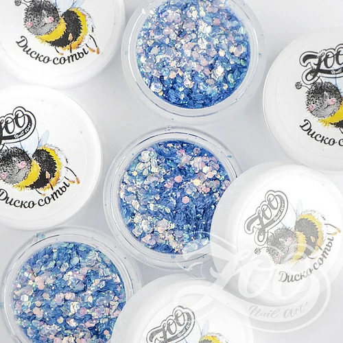 1334 Шестигранники микс "Диско соты", 2 гр