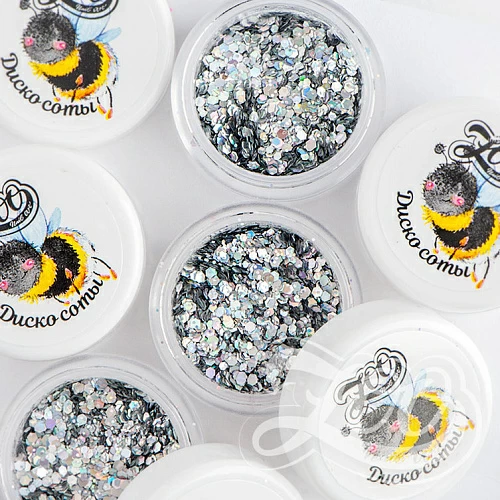 1335 Шестигранники микс "Диско соты", 2 гр