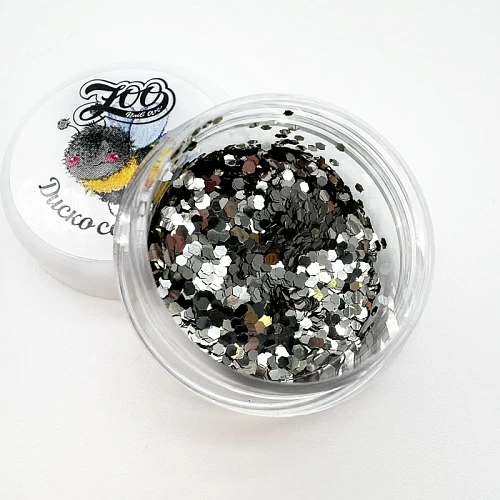 1718 Шестигранники микс "Диско соты", 2 гр серебро