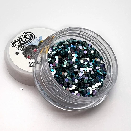 1721 Шестигранники микс "Диско соты", 2 гр морская волна