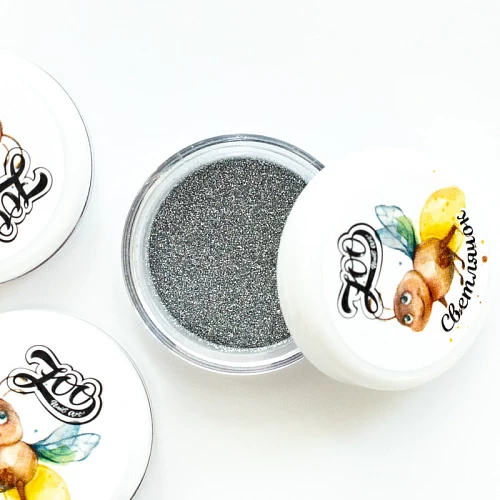 1601 Светоотражающий глиттер "Светлячок", 1 гр светлое серебро