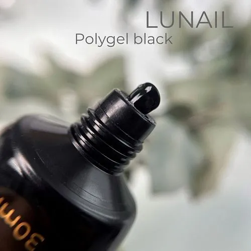 Polygel Lunail - черный Black, 30 мл