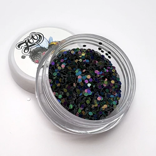 1723 Шестигранники микс "Диско соты", 2 гр баклажан