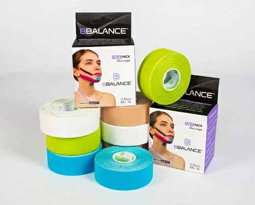 Тейп для лица BB Face Tape 2,5 см*5 м хлопок лайм, 2 рулона